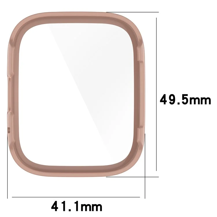 Per Xiaomi Redmi Watch 3 Lite / Watch 3 Active Custodia PC complessiva con pellicola in vetro temperato Ultra-Sottile Custodia di protezione per orologio - Cherry Pink