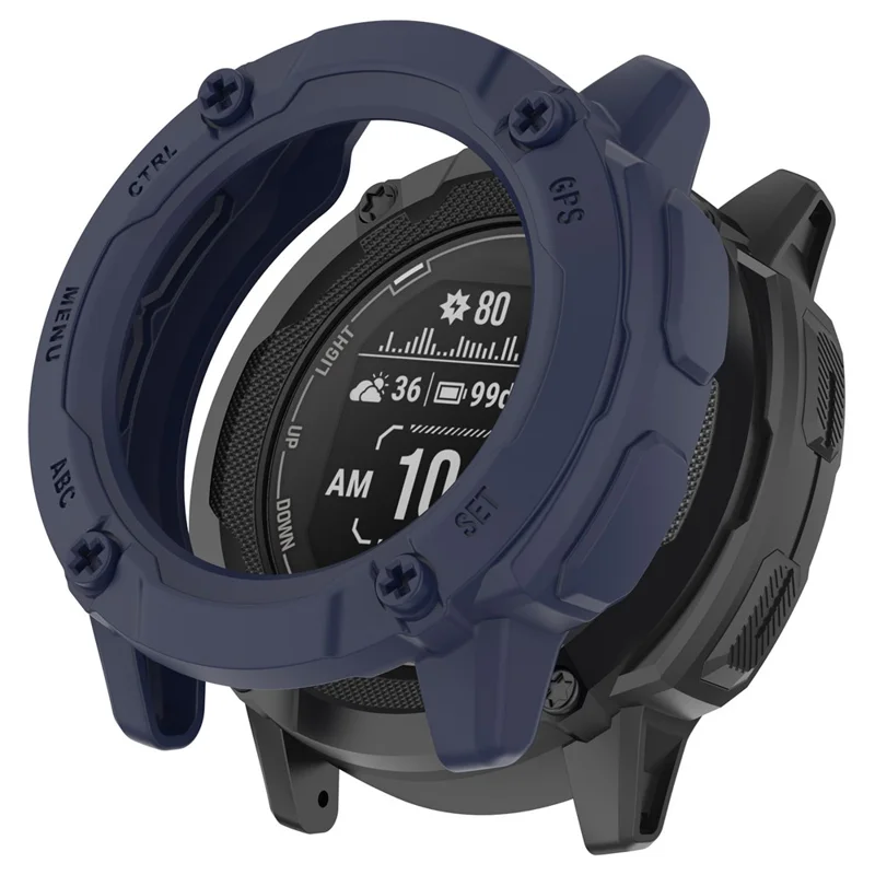 Anti-Fall TPU Hollow Cover for Garmin Instinct 2X Quick Release Sports Watch Case Cover - Midnight Blue