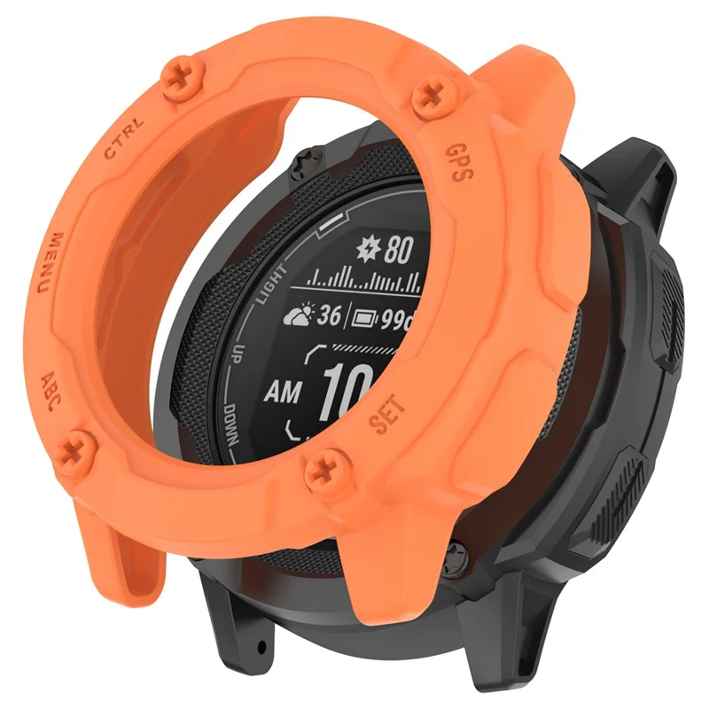 Anti-Fall TPU Hollow Cover for Garmin Instinct 2X Quick Release Sports Watch Case Cover - Orange