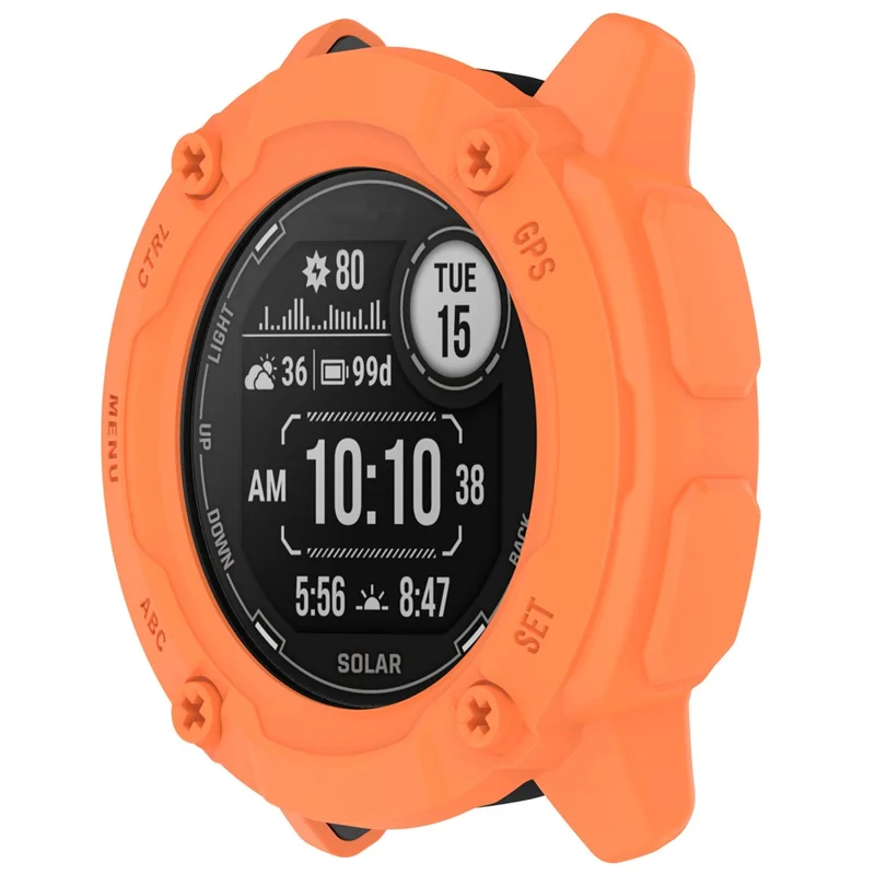 Anti-Fall TPU Hollow Cover for Garmin Instinct 2X Quick Release Sports Watch Case Cover - Orange