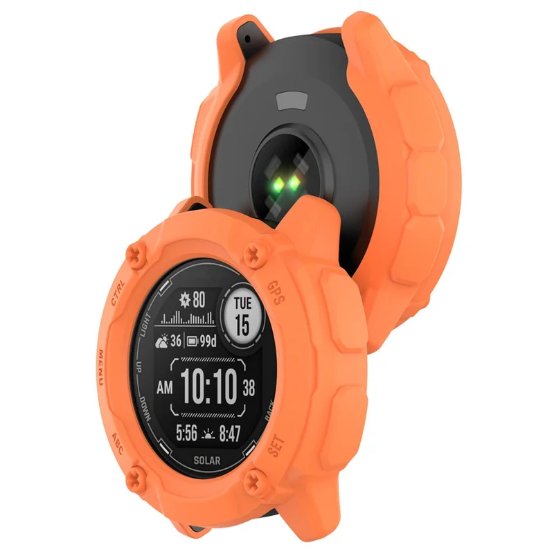 Anti-Fall TPU Hollow Cover for Garmin Instinct 2X Quick Release Sports Watch Case Cover - Orange