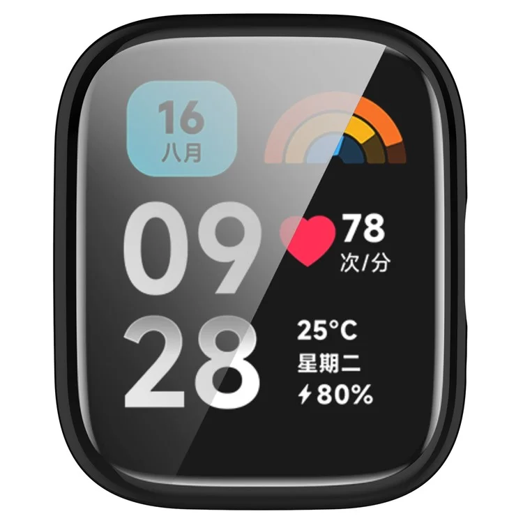 Для Xiaomi Redmi Watch 3 Lite / Watch 3 Active Electroplated TPU Watch Case Scratch Proof Full Coverage Cover - Черный