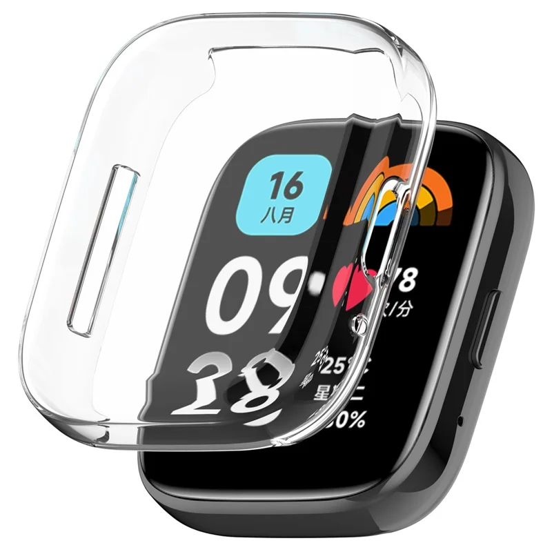 Para Xiaomi Redmi Watch 3 Lite / Watch 3 Active Capa de Relógio TPU Anti-queda Cobertura Completa Eletrodepositada - Transparente