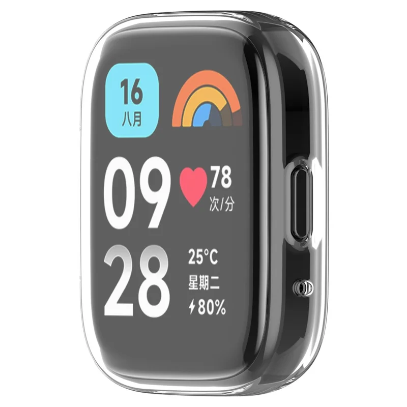 Para Xiaomi Redmi Watch 3 Lite / Watch 3 Active Capa de Relógio TPU Anti-queda Cobertura Completa Eletrodepositada - Transparente