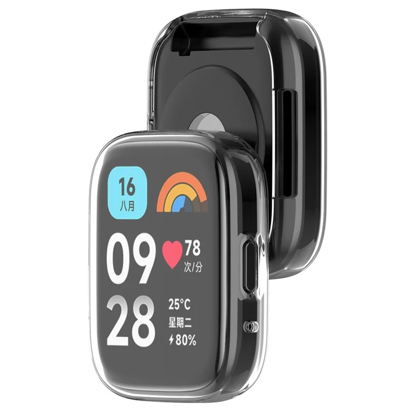 Para Xiaomi Redmi Watch 3 Lite / Watch 3 Active Capa de Relógio TPU Anti-queda Cobertura Completa Eletrodepositada - Transparente