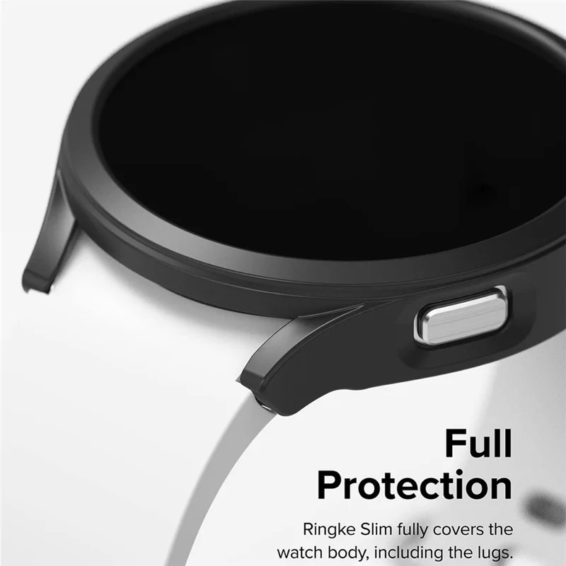 For Samsung Galaxy Watch6 44mm Hard PC Frame Ultra-Thin Rubberized Watch Case Cover - White