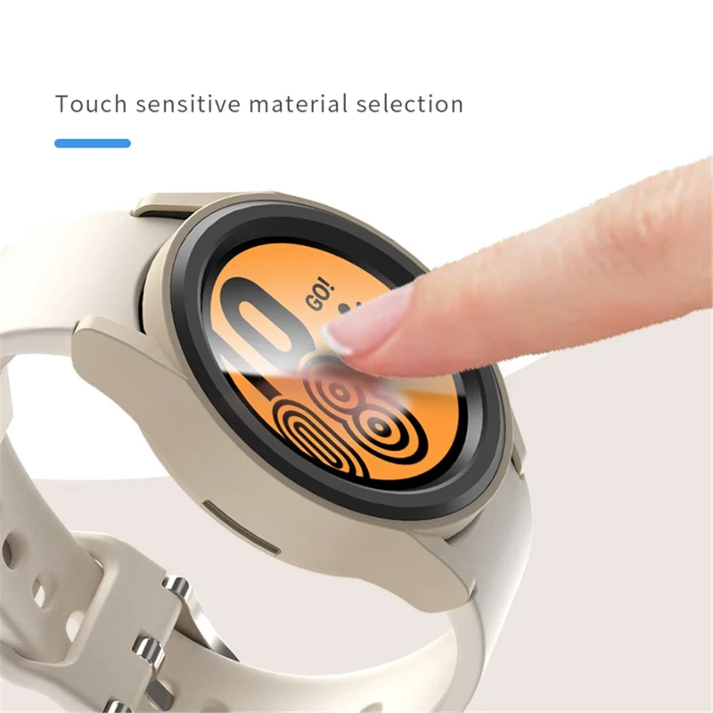 For Samsung Galaxy Watch6 44mm Anti-collision Matte Watch Case PC Hollow Protective Frame - Rose Gold