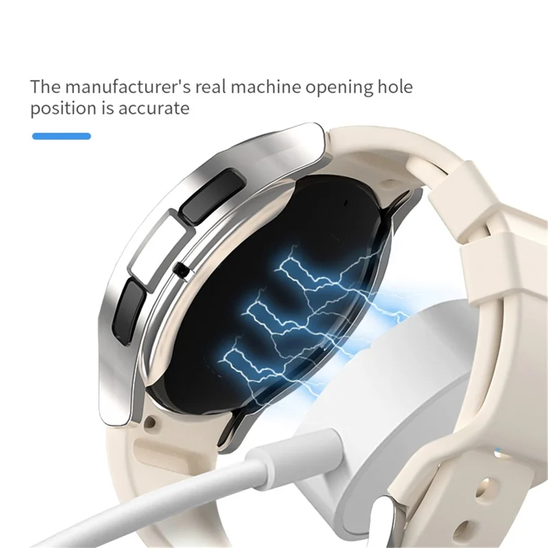 For Samsung Galaxy Watch6 44mm Anti-collision Matte Watch Case PC Hollow Protective Frame - Rose Gold