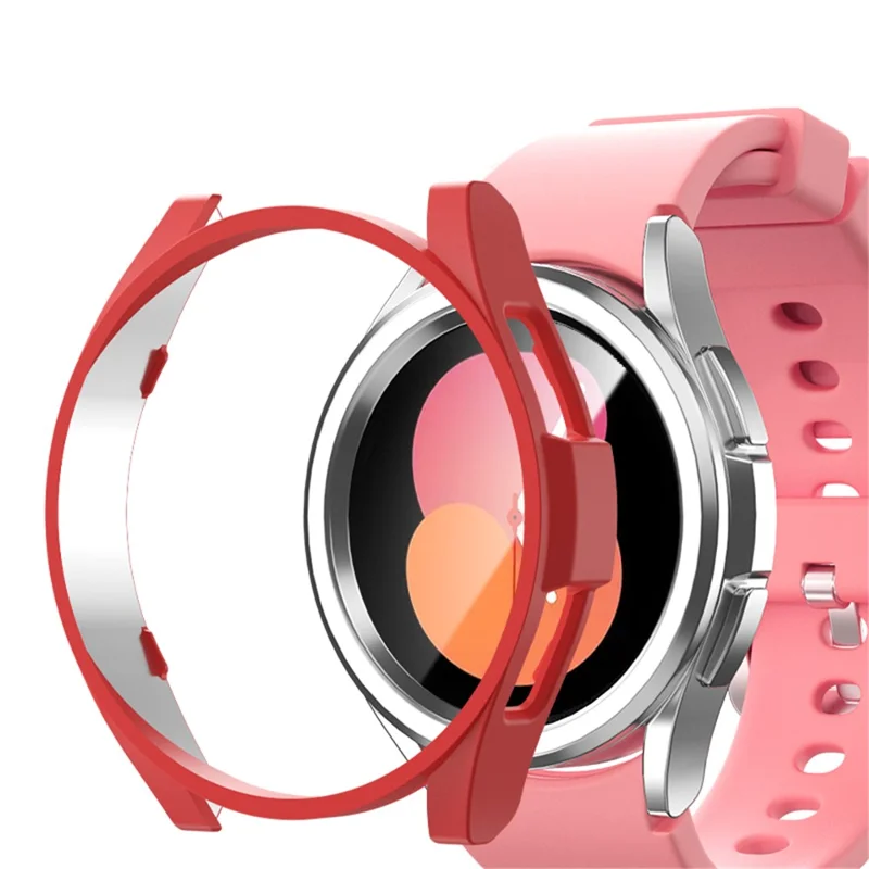 For Samsung Galaxy Watch6 44mm Anti-collision Matte Watch Case PC Hollow Protective Frame - Rose Gold