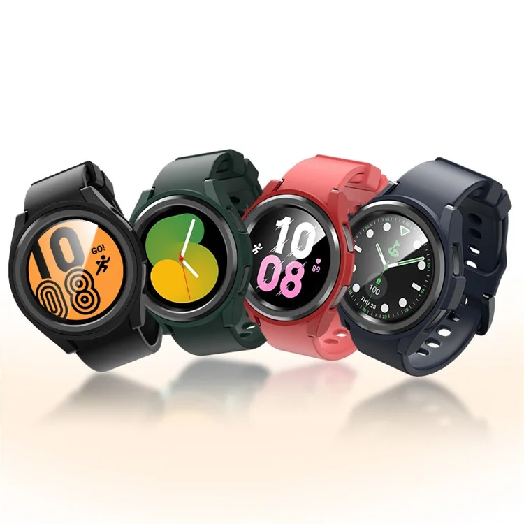 Для Samsung Galaxy Watch6 40мм Anti-collision PC Hollow Protective Frame Matte Watch Case - Черный