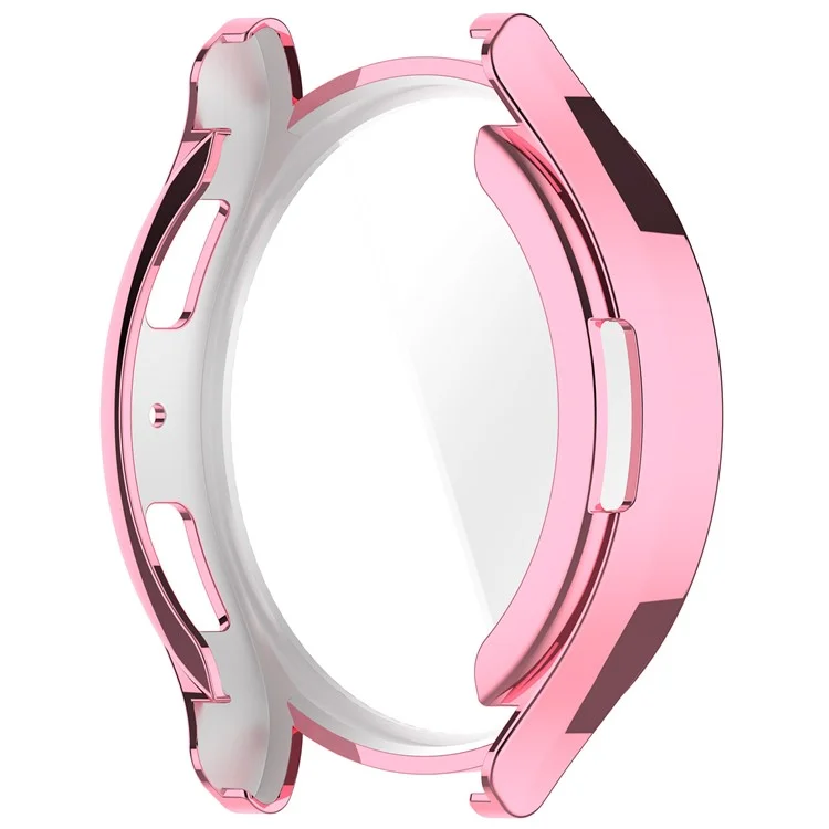 For Samsung Galaxy Watch6 44mm Full Coverage Electroplating Watch Protector TPU Watch Case - Pink