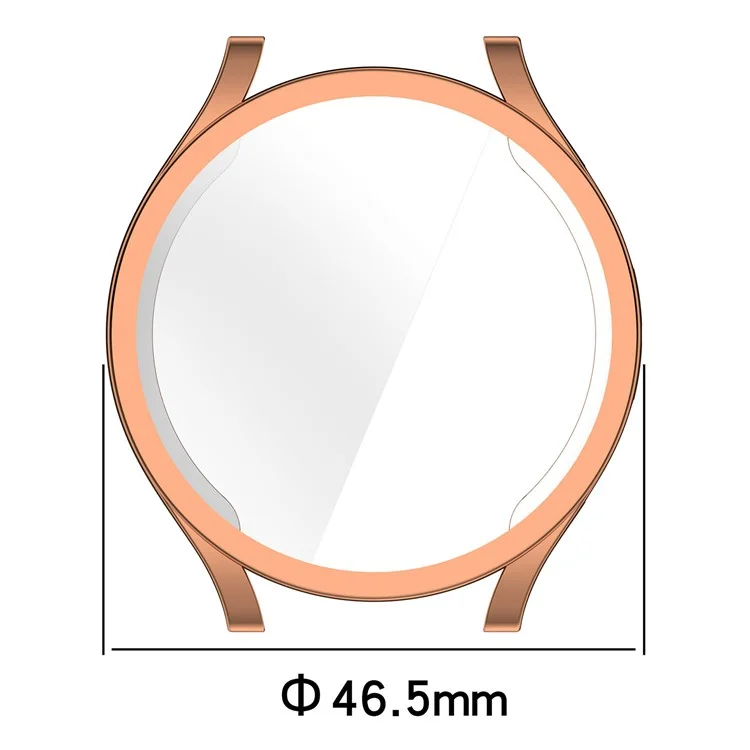 For Samsung Galaxy Watch6 44mm Full Coverage Electroplating Watch Protector TPU Watch Case - Pink