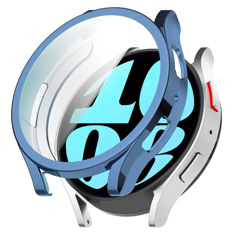 For Samsung Galaxy Watch6 40mm Electroplating Watch Protector Full Coverage TPU Watch Case - Blue