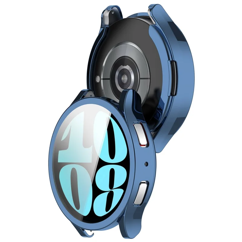 For Samsung Galaxy Watch6 40mm Electroplating Watch Protector Full Coverage TPU Watch Case - Blue