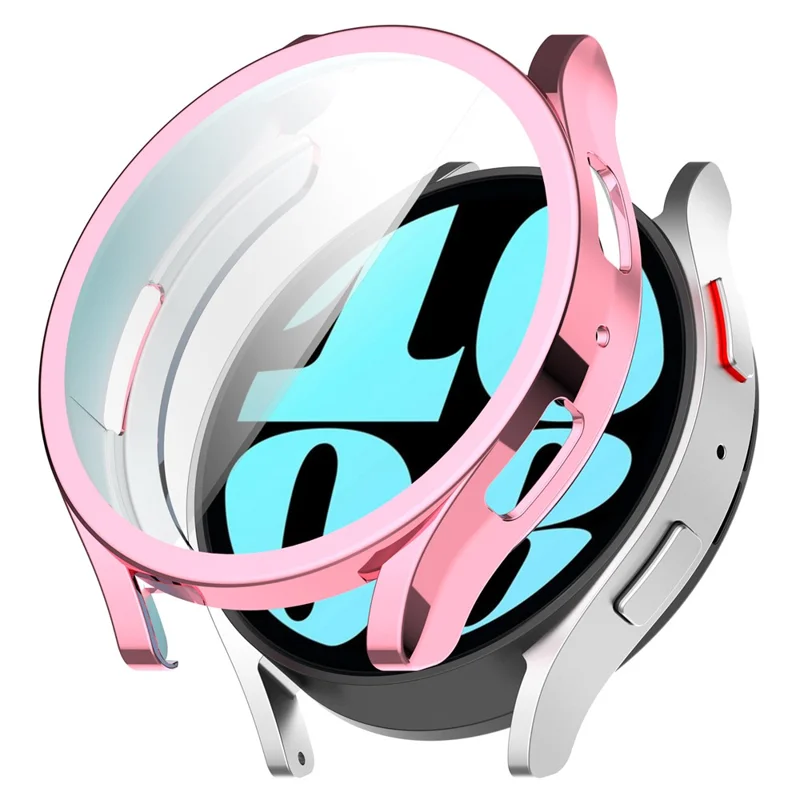 For Samsung Galaxy Watch6 40mm Elektropladeret Beskytter med Fuld Dækning TPU Urbeskytter - Pink