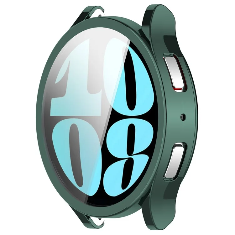 Für Samsung Galaxy Watch6 40mm Elektrovergoldeter Uhrenprojektor Vollständige Abdeckung TPU Uhrengehäuse - Grün