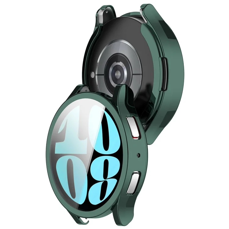 Für Samsung Galaxy Watch6 40mm Elektrovergoldeter Uhrenprojektor Vollständige Abdeckung TPU Uhrengehäuse - Grün