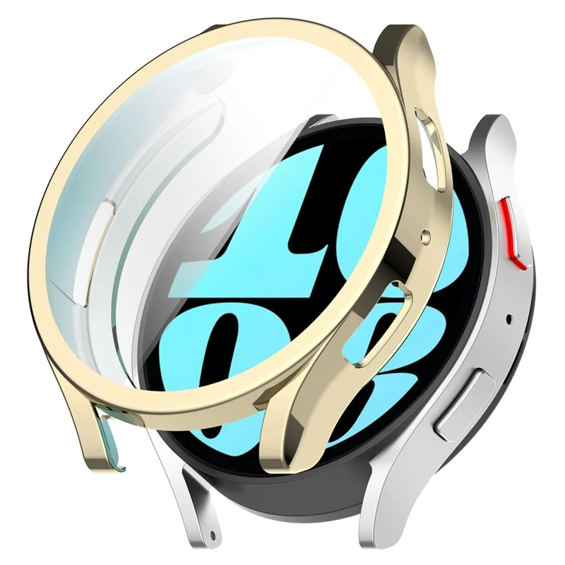 For Samsung Galaxy Watch6 40mm Electroplating Watch Protector Full Coverage TPU Watch Case - Gold