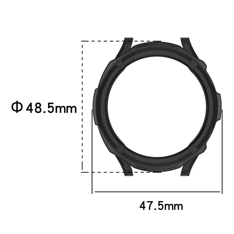 Pour Samsung Galaxy Watch6 Classic 43mm Soft TPU Coque de protection antichoc avec anneau de lunette - Noir