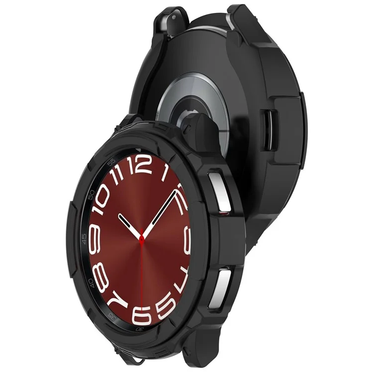 Pour Samsung Galaxy Watch6 Classic 43mm Soft TPU Coque de protection antichoc avec anneau de lunette - Noir
