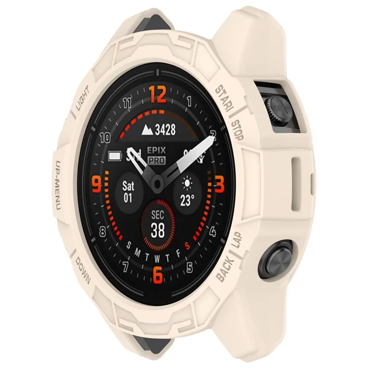 Para Garmin epix Pro (Gen 2) 42mm / Fenix 7S Pro / 7S Capa Protetora Semi-Embrulhada Suave TPU Hollow Watch - Starlight