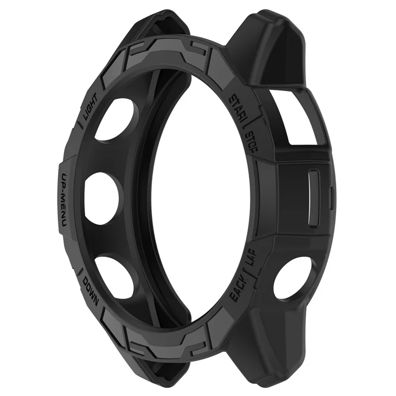 For Garmin epix Pro (Gen 2) 42mm / Fenix 7S Pro / 7S 42mm Half Wrapped Protective Case Soft TPU Hollow Watch Cover Frame - Black