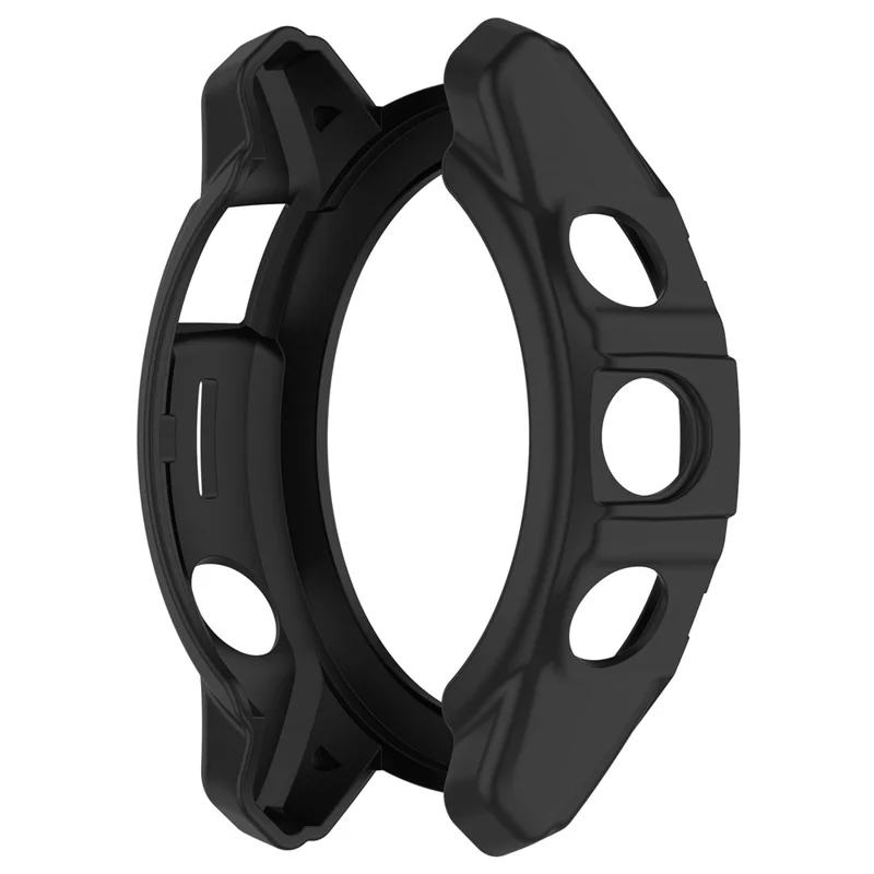For Garmin epix Pro (Gen 2) 42mm / Fenix 7S Pro / 7S 42mm Half Wrapped Protective Case Soft TPU Hollow Watch Cover Frame - Black