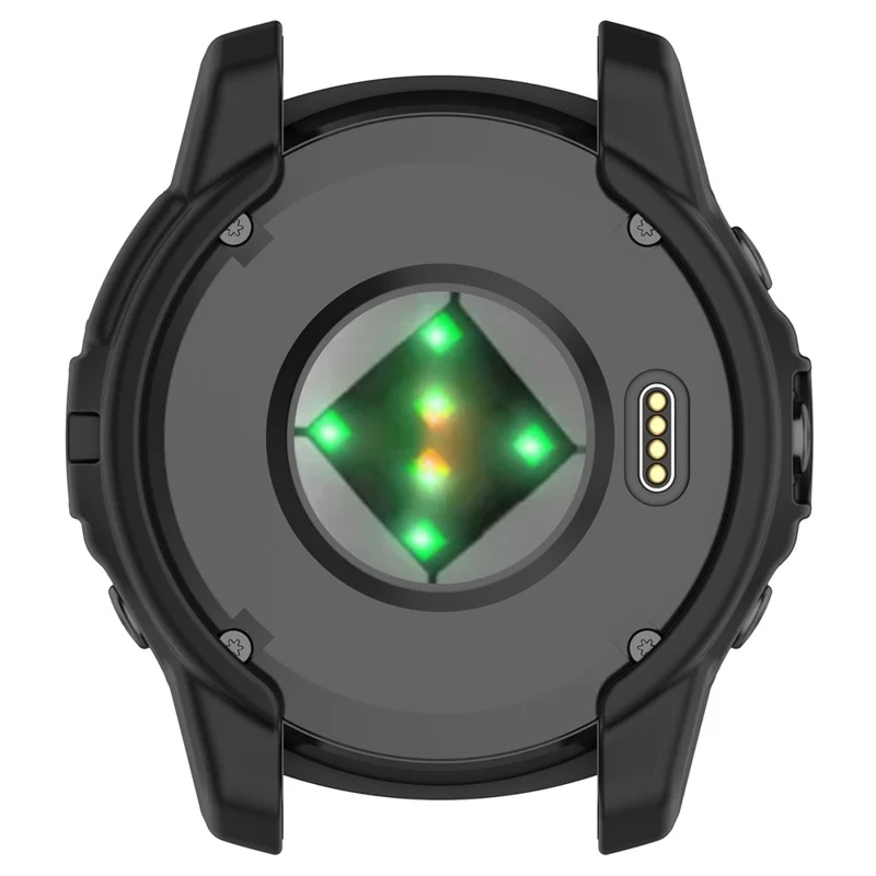 For Garmin epix Pro (Gen 2) 42mm / Fenix 7S Pro / 7S 42mm Half Wrapped Protective Case Soft TPU Hollow Watch Cover Frame - Black