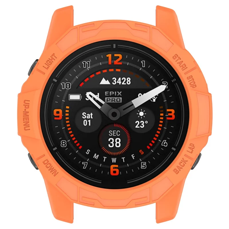 For Garmin epix Pro (Gen 2) 42mm / Fenix 7S Pro / 7S 42mm Half Wrapped Protective Case Soft TPU Hollow Watch Cover Frame - Orange
