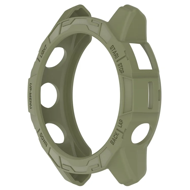 TPU Watch Case for Garmin epix Pro 51mm / (Gen 2) 51mm / Fenix 7X Pro / 7X , Half Wrapped Hollow Cover - Jungle Green