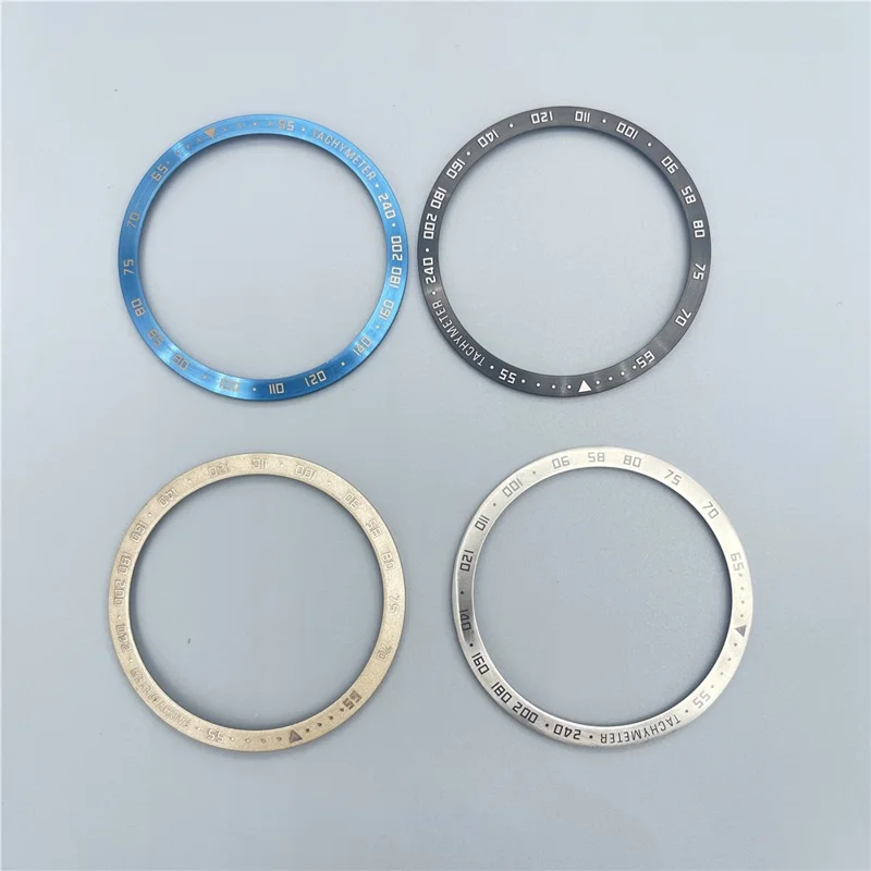 For Samsung Galaxy Watch6 Classic 47mm Watch Stainless Steel Bezel Insert Protective Ring Anti-scratch Adhesive Cover (Type E) - Black / White Characters