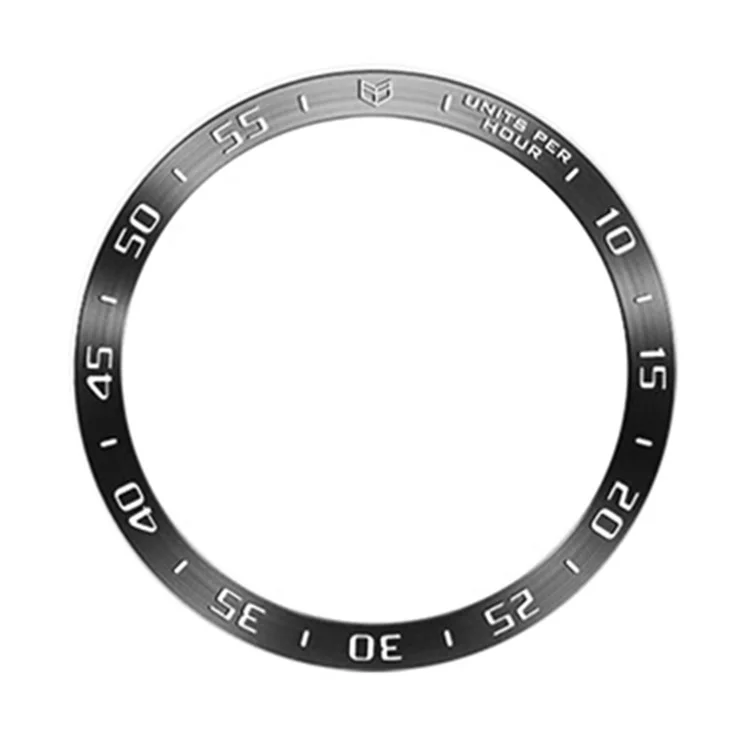 Para Samsung Galaxy Watch6 Classic 43mm Bisel Anillo Acero Inoxidable Reloj de pulsera Bezel Insert Loop Reemplazo (Tipo A) - Negro / Caracteres Blancos