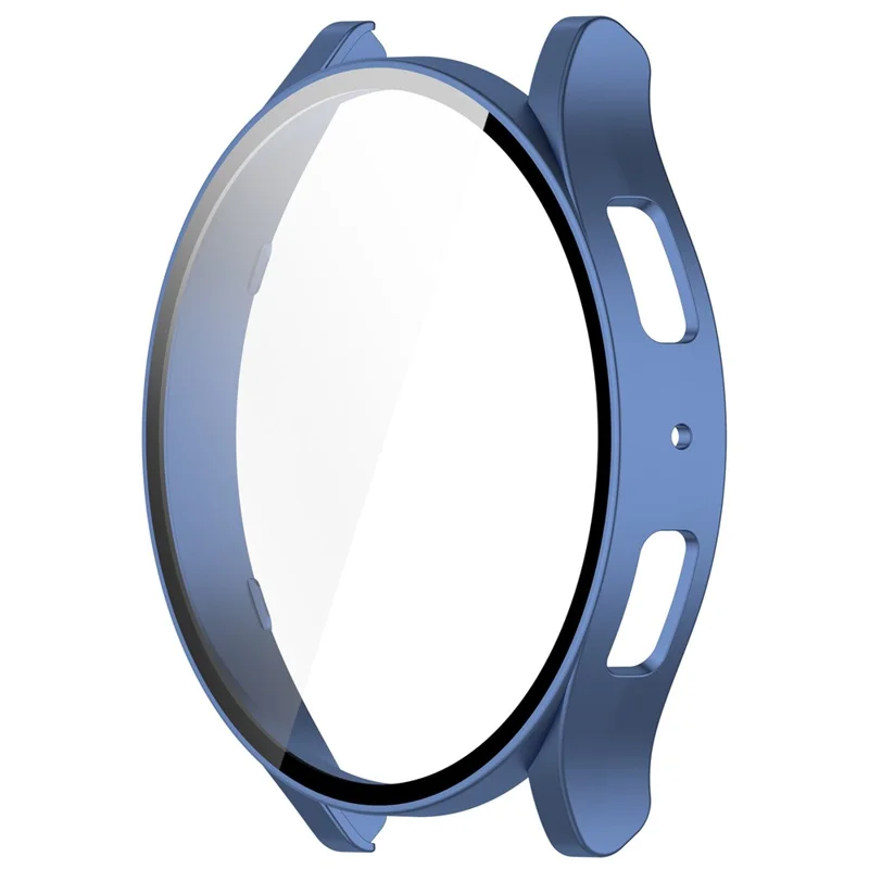 For Samsung Galaxy Watch6 40mm Hard PC Watch Case Protective Frame Integrated with Tempered Glass Film - Blue