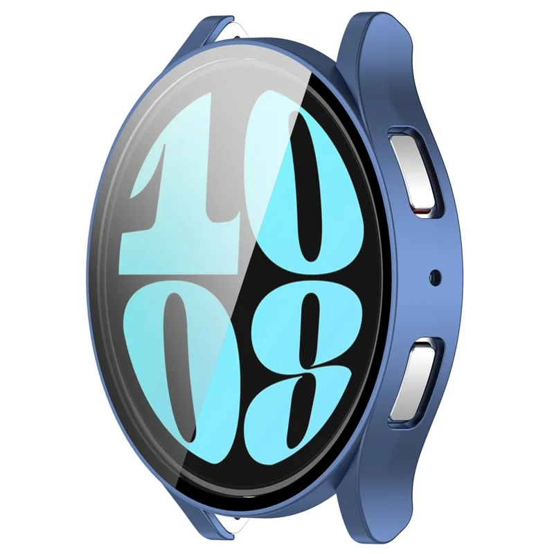 For Samsung Galaxy Watch6 40mm Hard PC Watch Case Protective Frame Integrated with Tempered Glass Film - Blue