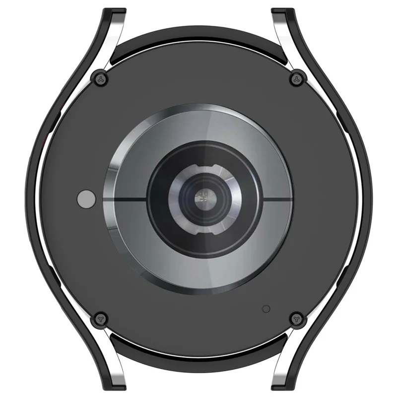 For Samsung Galaxy Watch6 44mm PC Watch Case Protective Frame with Built-in Tempered Glass Film - Black