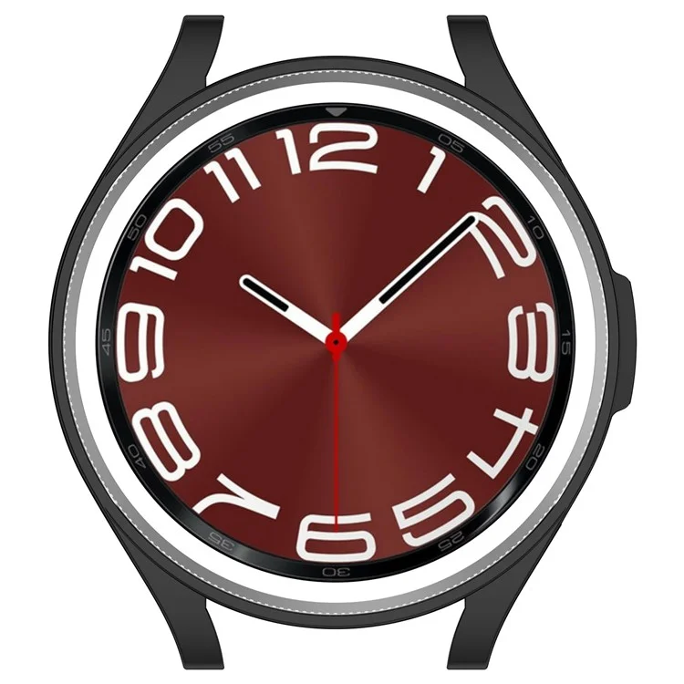 Para Samsung Galaxy Watch6 Classic 43mm TPU Watch Case Electroplated Hollow Protective Frame - Preto