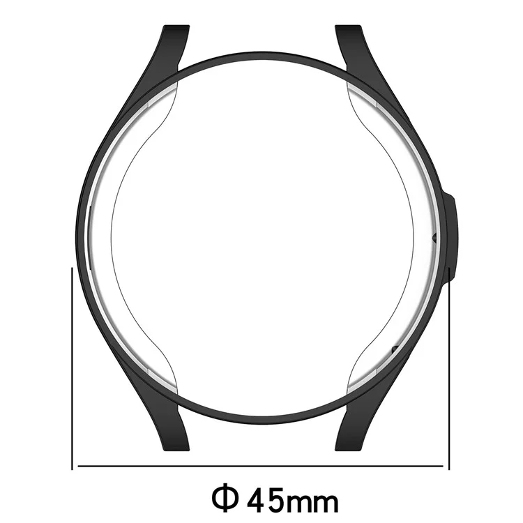 Para Samsung Galaxy Watch6 Classic 43mm TPU Watch Case Electroplated Hollow Protective Frame - Preto