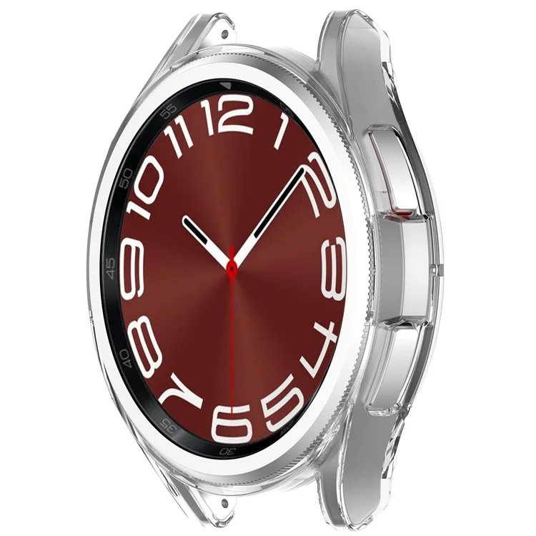 Boîtier de montre TPU pour Samsung Galaxy Watch6 Classic 47 mm, Housse de protection anti-rayures avec découpes - Transparent