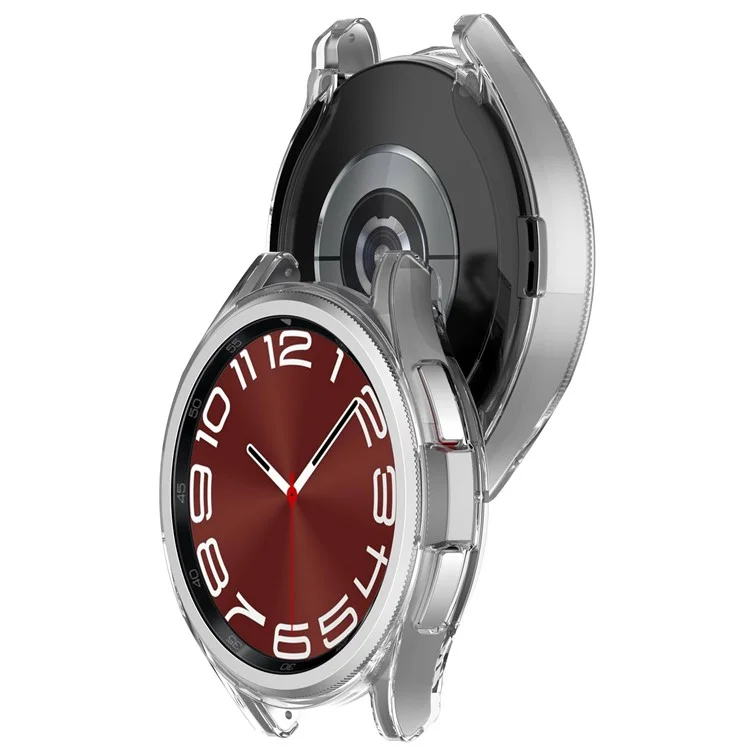 Boîtier de montre TPU pour Samsung Galaxy Watch6 Classic 47 mm, Housse de protection anti-rayures avec découpes - Transparent