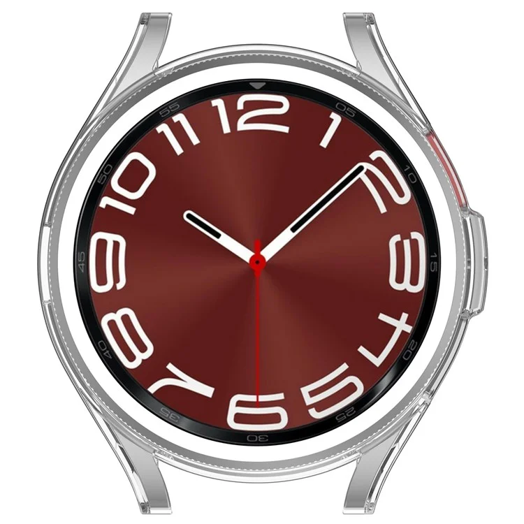 Boîtier de montre TPU pour Samsung Galaxy Watch6 Classic 47 mm, Housse de protection anti-rayures avec découpes - Transparent