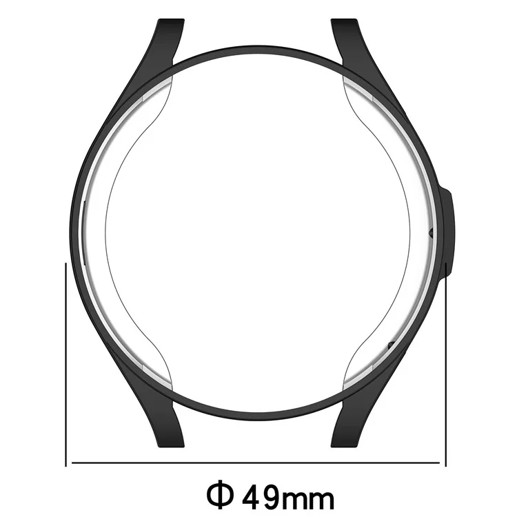 Boîtier de montre TPU pour Samsung Galaxy Watch6 Classic 47 mm, Housse de protection anti-rayures avec découpes - Transparent