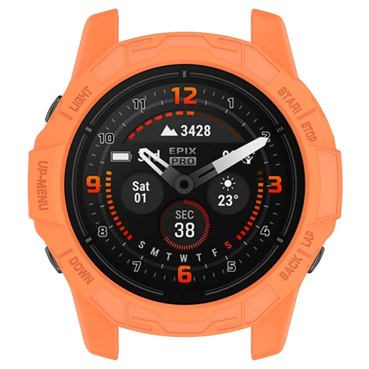 Для Garmin Fenix 7X Pro / Fenix 7X / Epix Pro 51mm Hollow Protective Frame Soft TPU Watch Case - Оранжевый