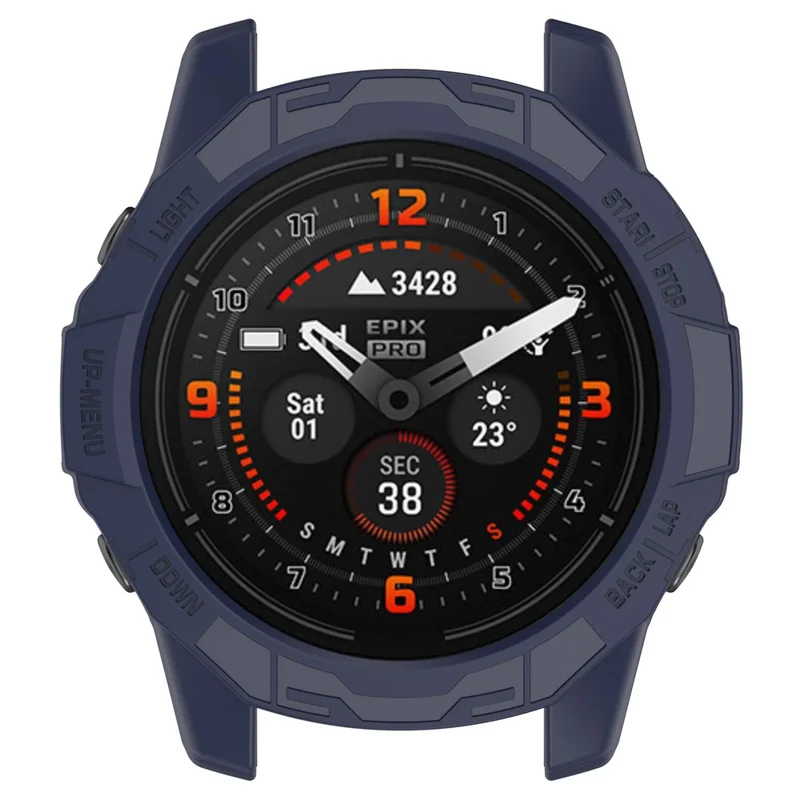 For Garmin Fenix 7S Pro / Fenix 7S / Epix Pro 42mm Anti-scratch TPU Hollow Watch Case Protective Frame - Midnight Blue
