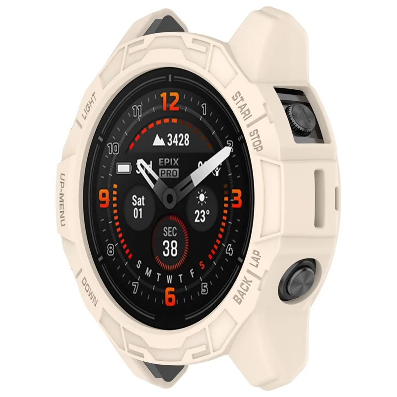 For Garmin Fenix 7S Pro / Fenix 7S / Epix Pro 42mm Anti-scratch TPU Hollow Watch Case Protective Frame - Starlight Color