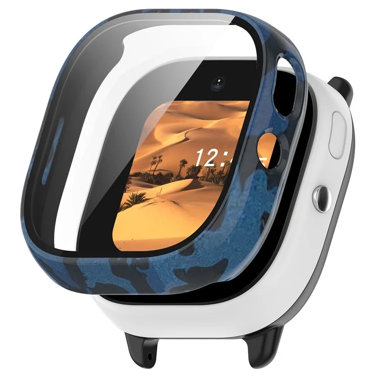 Per Verizon GizmoWatch Disney Edition Stylish PC Anti-collision Watch Case con vetro temperato integrato - Camouflage Blue
