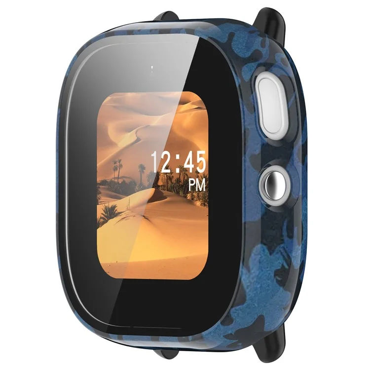 Per Verizon GizmoWatch Disney Edition Stylish PC Anti-collision Watch Case con vetro temperato integrato - Camouflage Blue