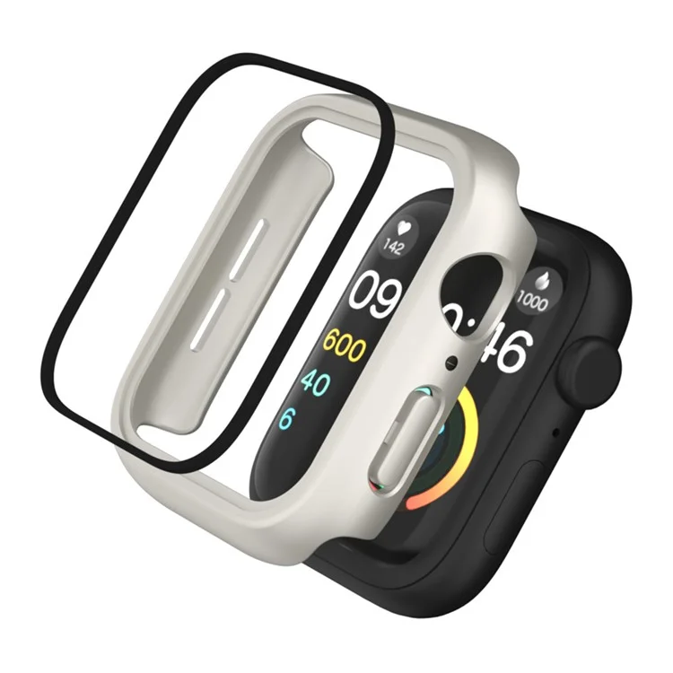 IP68 Waterproof Watch Case for Apple Watch Series 9 / 8 / 7 41mm , Tempered Glass Screen Protector PC Watch Cover - Starlight