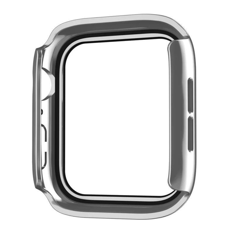 IP68 Waterproof Watch Case for Apple Watch Series 9 / 8 / 7 41mm , Tempered Glass Screen Protector PC Watch Cover - Silver