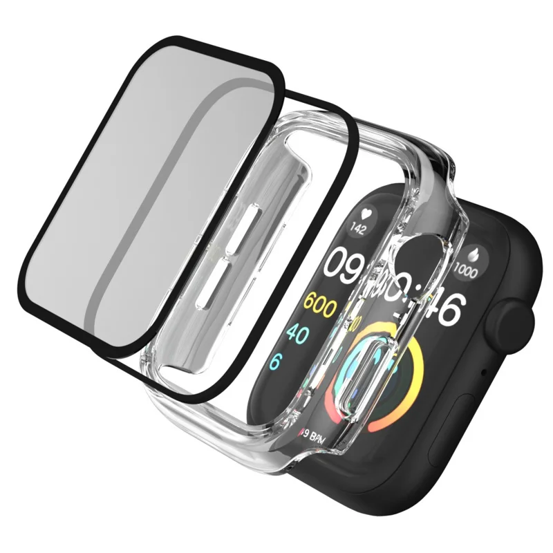 IP68 Waterproof Watch Case for Apple Watch Series 9 / 8 / 7 41mm , Tempered Glass Screen Protector PC Watch Cover - Transparent