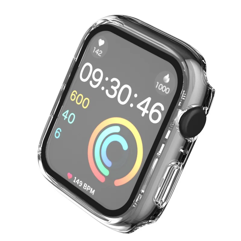 IP68 Waterproof Watch Case for Apple Watch Series 9 / 8 / 7 41mm , Tempered Glass Screen Protector PC Watch Cover - Transparent